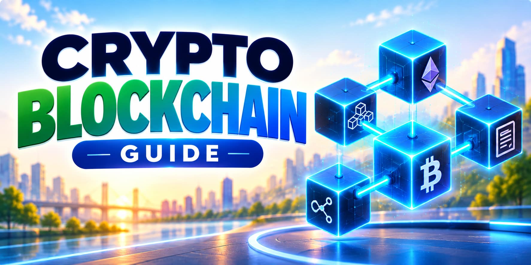 Blockchain network illustration for cryptocurrency education