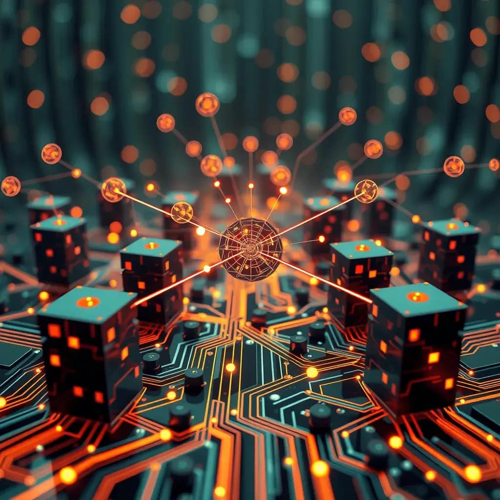 Layer 1 blockchain illustration showing base protocol layer, validator nodes, network security, and scalability infrastructure