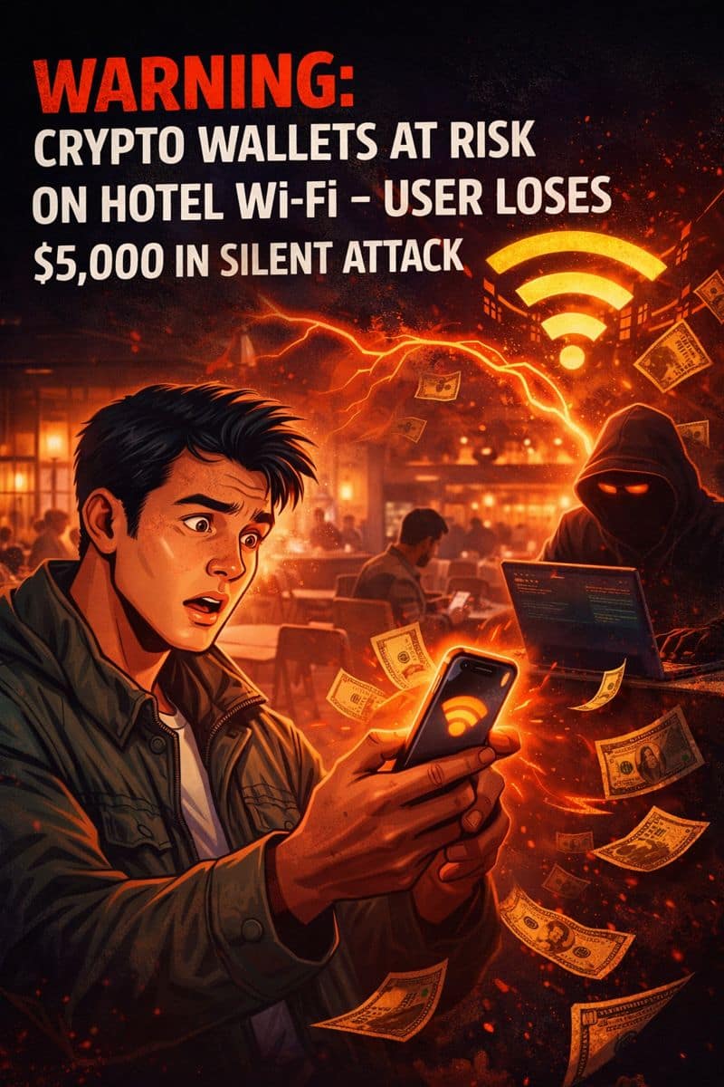 Crypto wallet hacked on hotel Wi-Fi