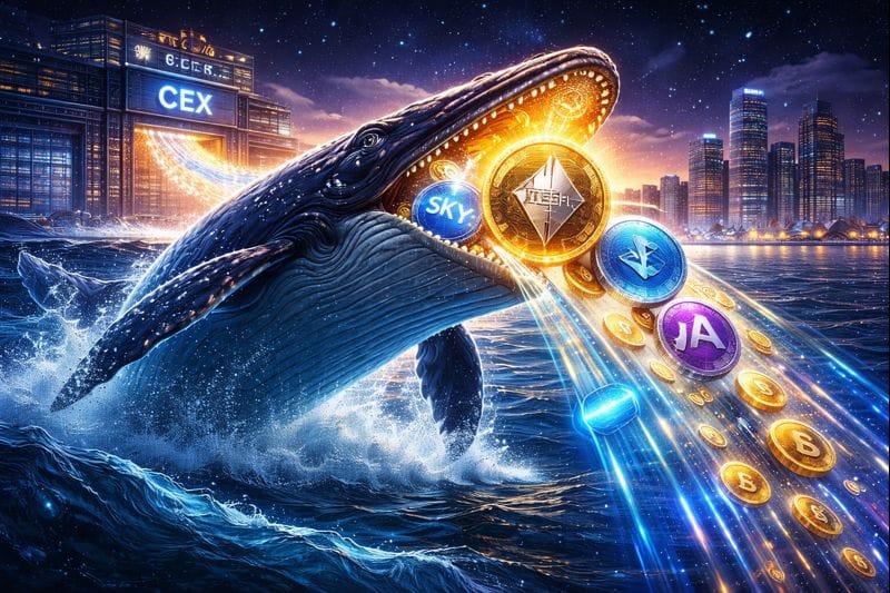 Large crypto whale withdrawing major digital assets from a centralized exchange