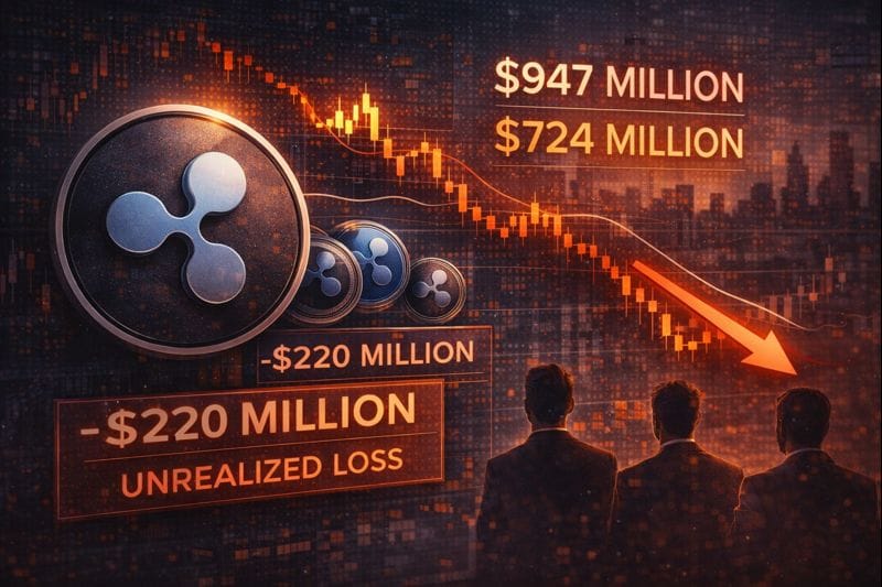 Evernorth Holdings experiencing unrealised losses on large XRP holdings due to price decline