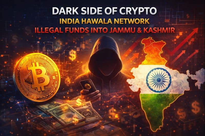 Crypto market alert illustration showing rising risks, regulations, and shadow transactions in the digital asset ecosystem