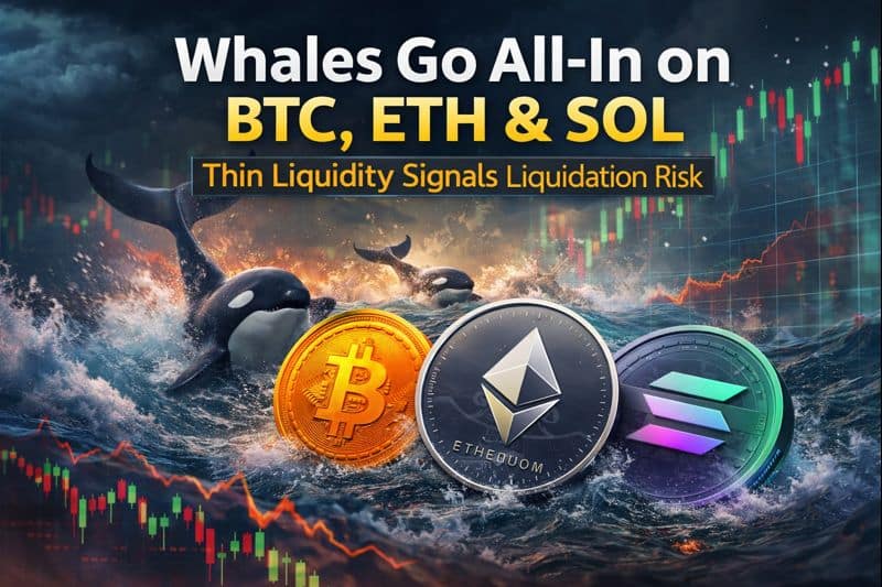 Whale investors increase long positions in Bitcoin, Ethereum and Solana amid thin market liquidity
